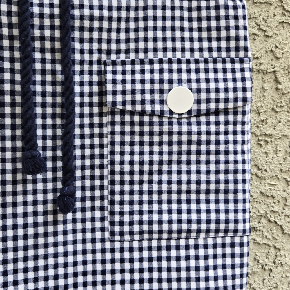 Zara Nautical Gingham Drawstring Mini Skirt - Picture 5 of 7